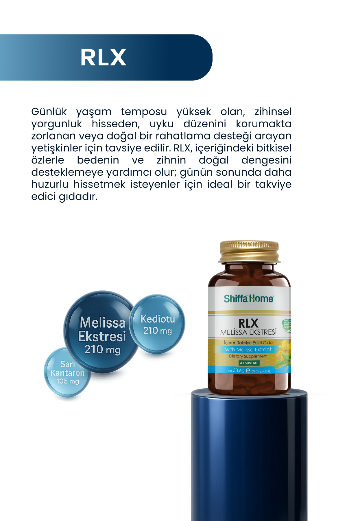 Shiffa Home Rlx Melisa Ekstraktı 60 Kapsül
