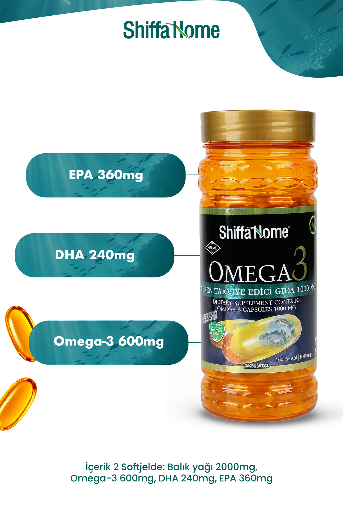 Shiffa Home Omega 3 1000 Mg X 100 Soft Jel