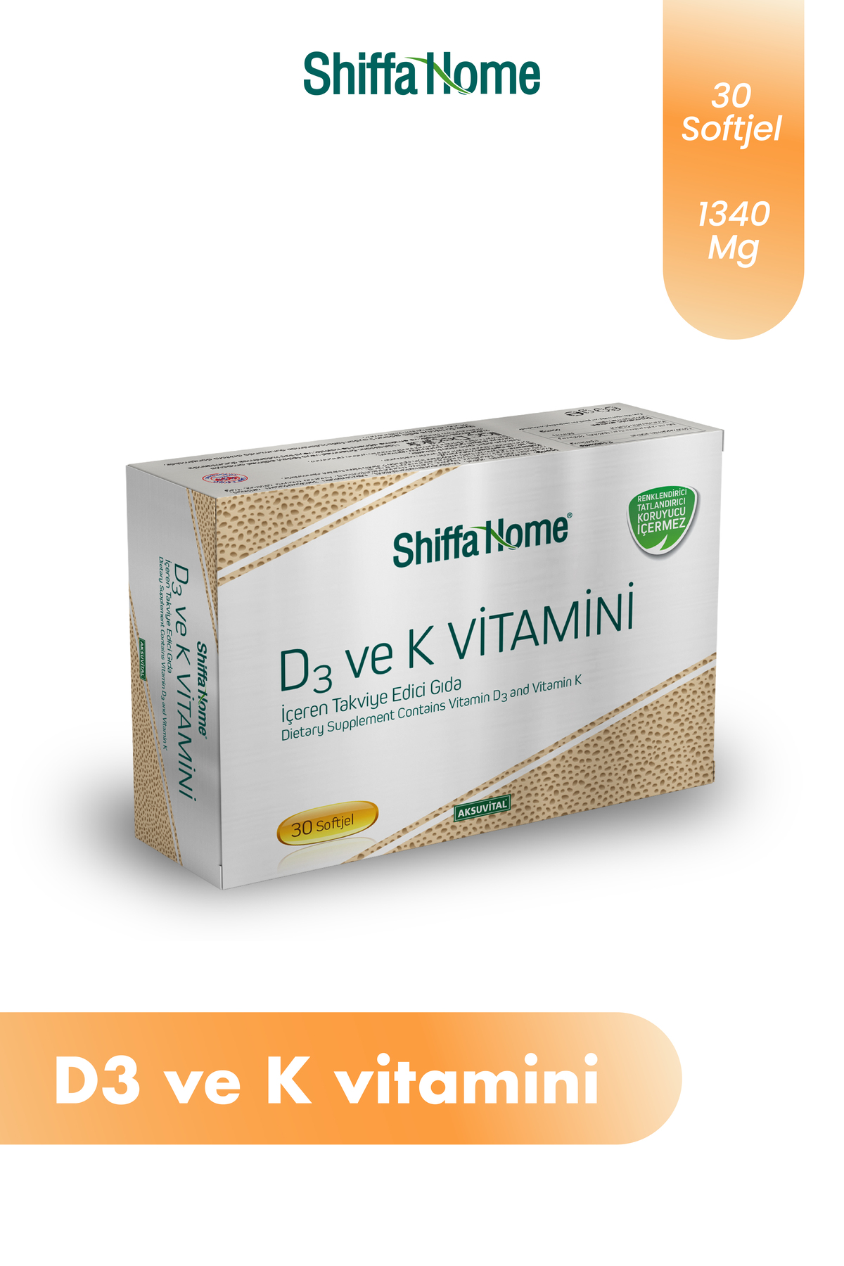 D3 Ve K Vitamini Içeren Takviye Edici Gıda Takviyesi 30 Softjel