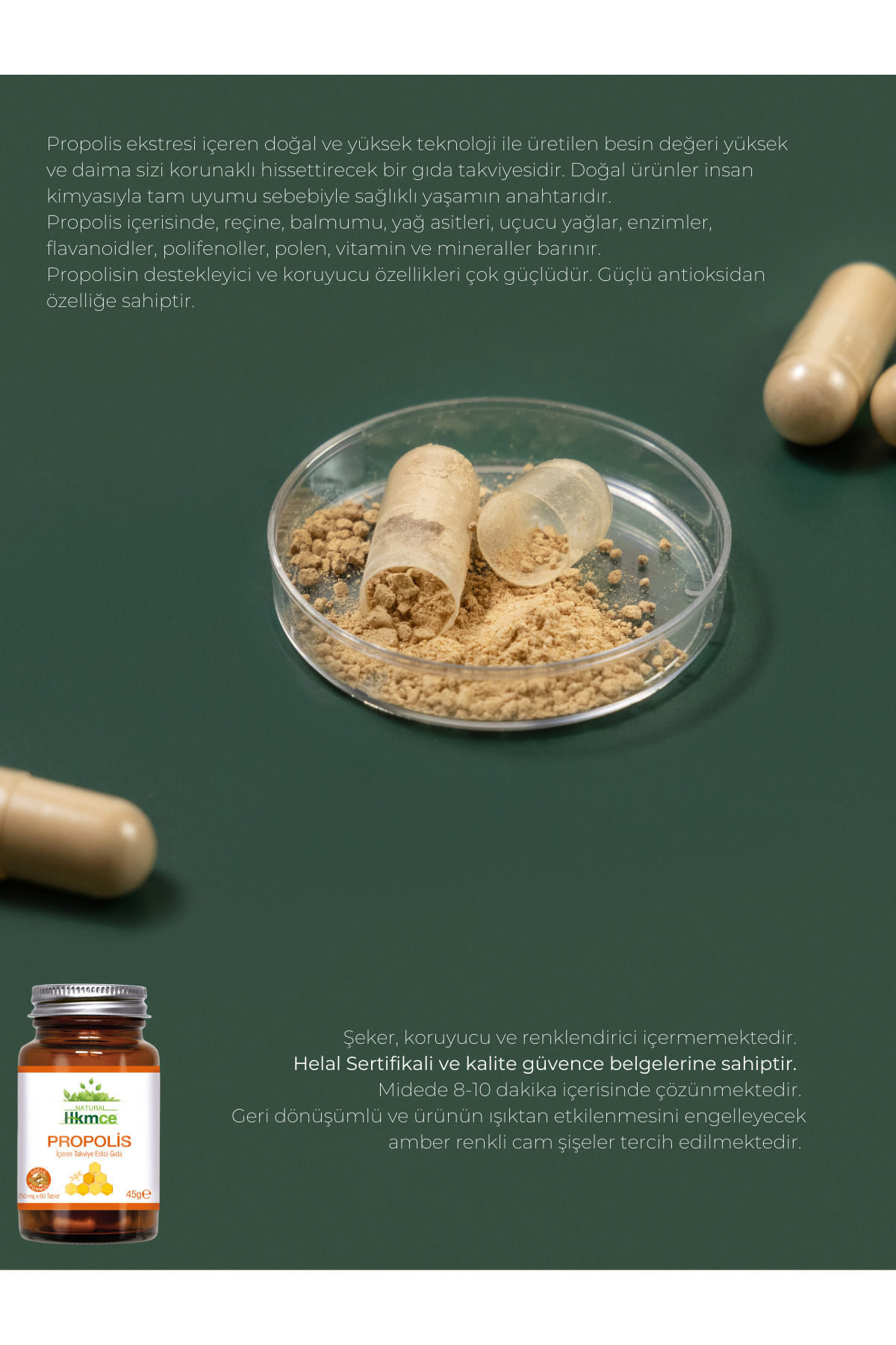 Propolis 60 Tablet - Güçlü Formül - Natural Hekimce Kapsül
