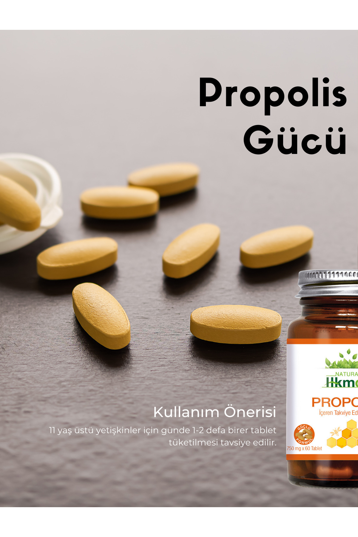 Propolis 60 Tablet - Güçlü Formül - Natural Hekimce Kapsül