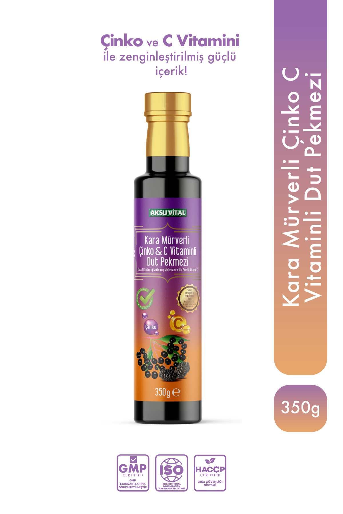Kara Mürverli Çinko ve C Vitaminli Dut Pekmezi - 350 gr.