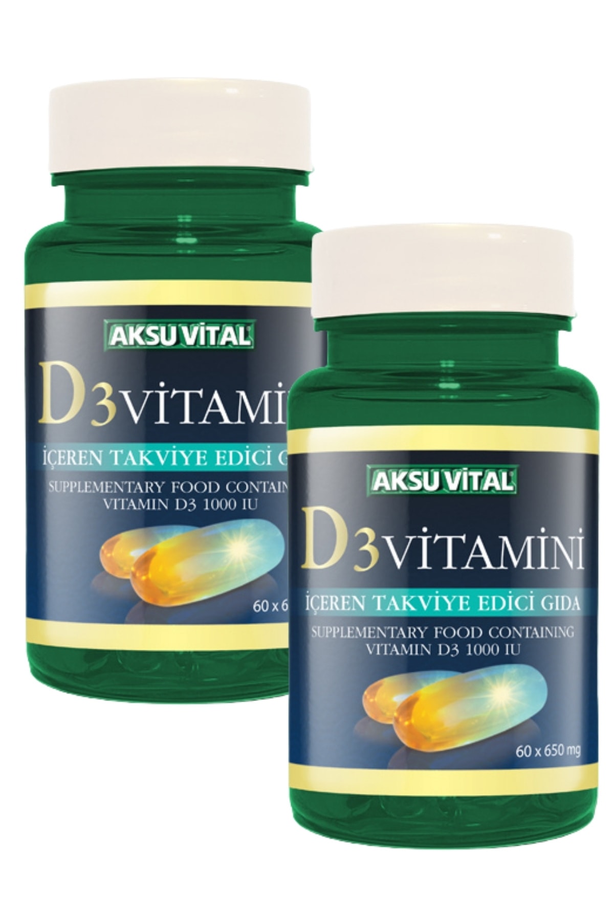 D3 Vitamini 60 Softgel 650mg X 2 Adet