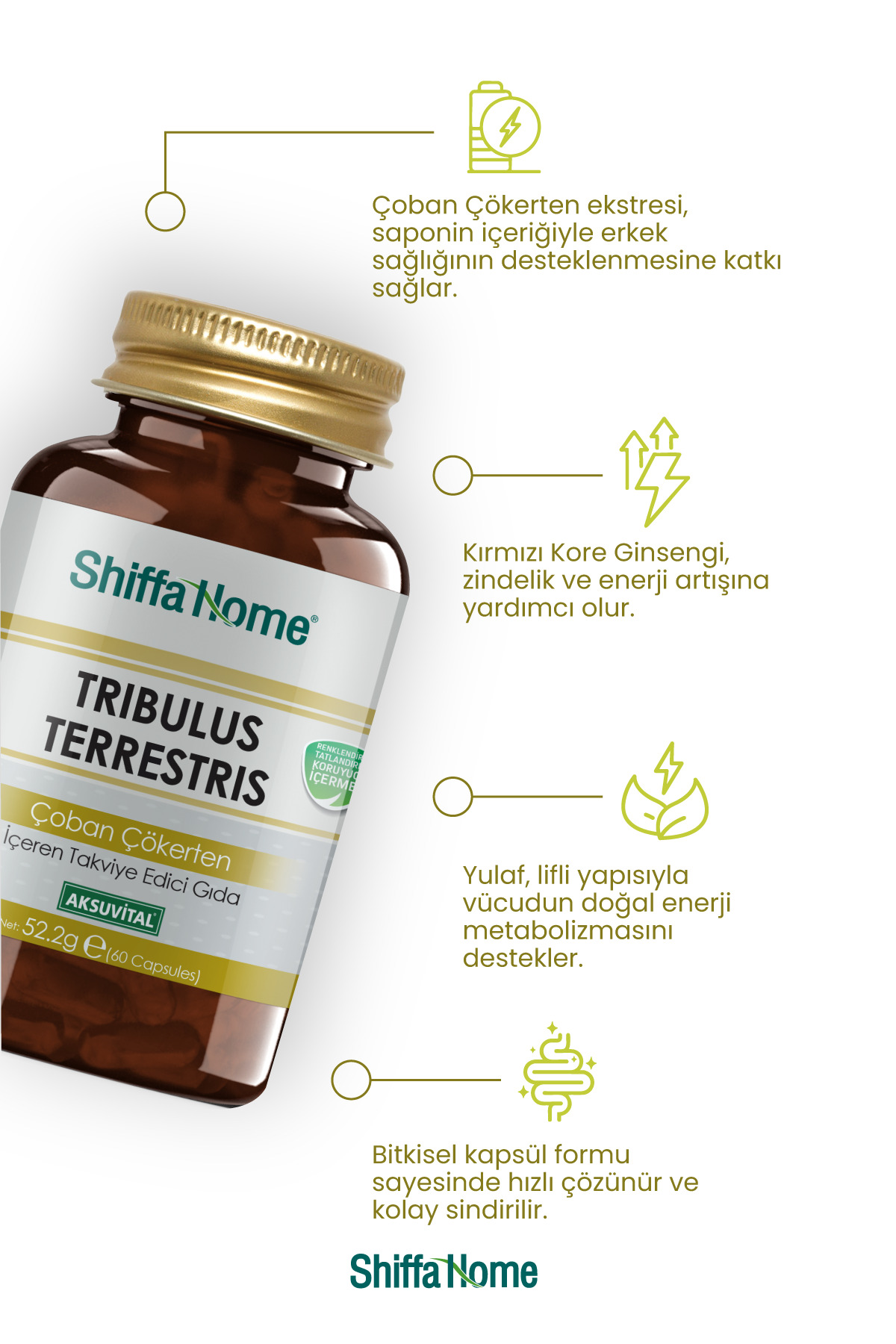 Çoban Çökerten Tribulus Terrestrıs 60kapsül