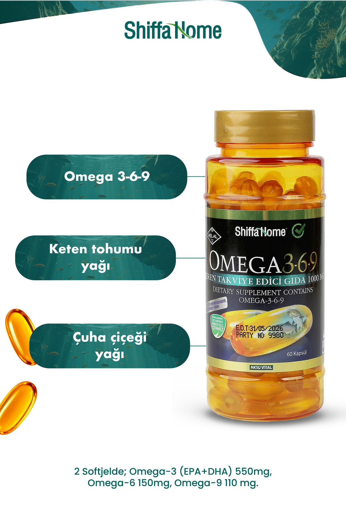 Omega 3-6-9 1000mg 60 Kapsül