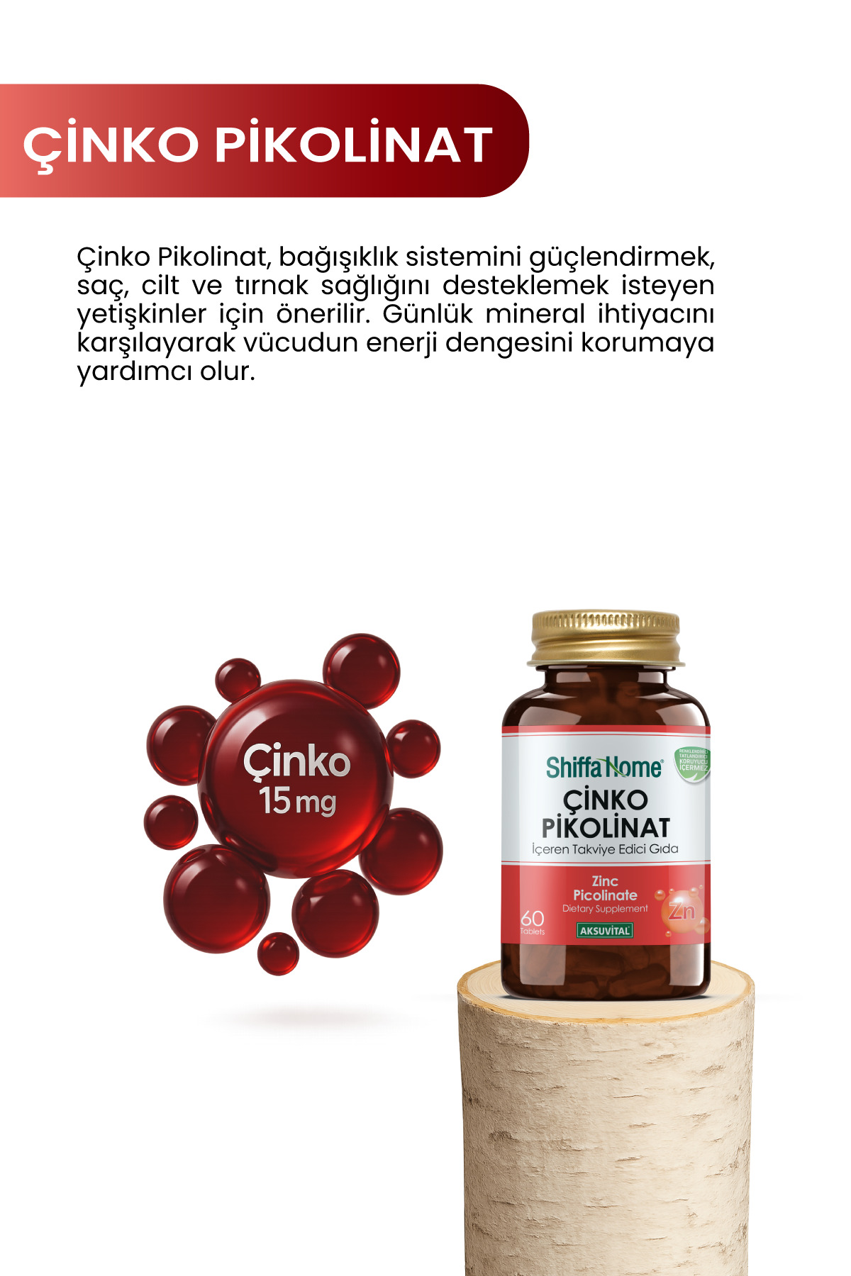 Çinko Pikolinat Diyet Takviyesi 60 Tablet