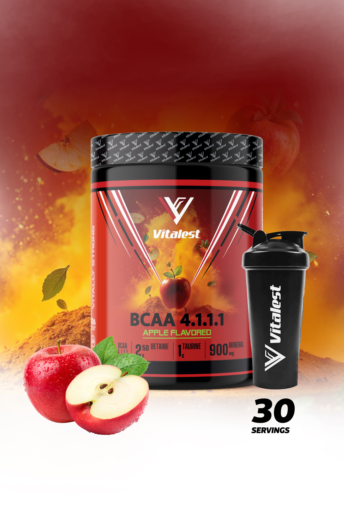 BCAA 4:1:1 300 g Elma | 6 g BCAA (Lösin 4 g, İzolösin 1 g, Valin 1 g)