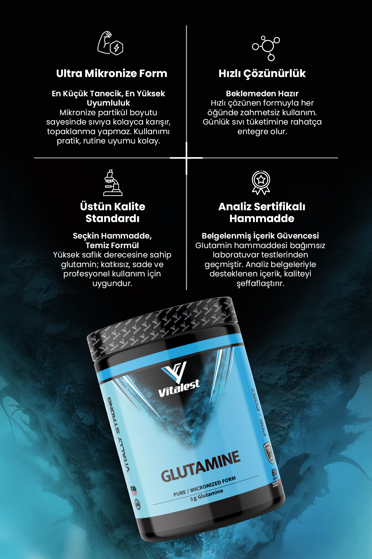 Glutamin Pure / Micronized Form 300 Gr.