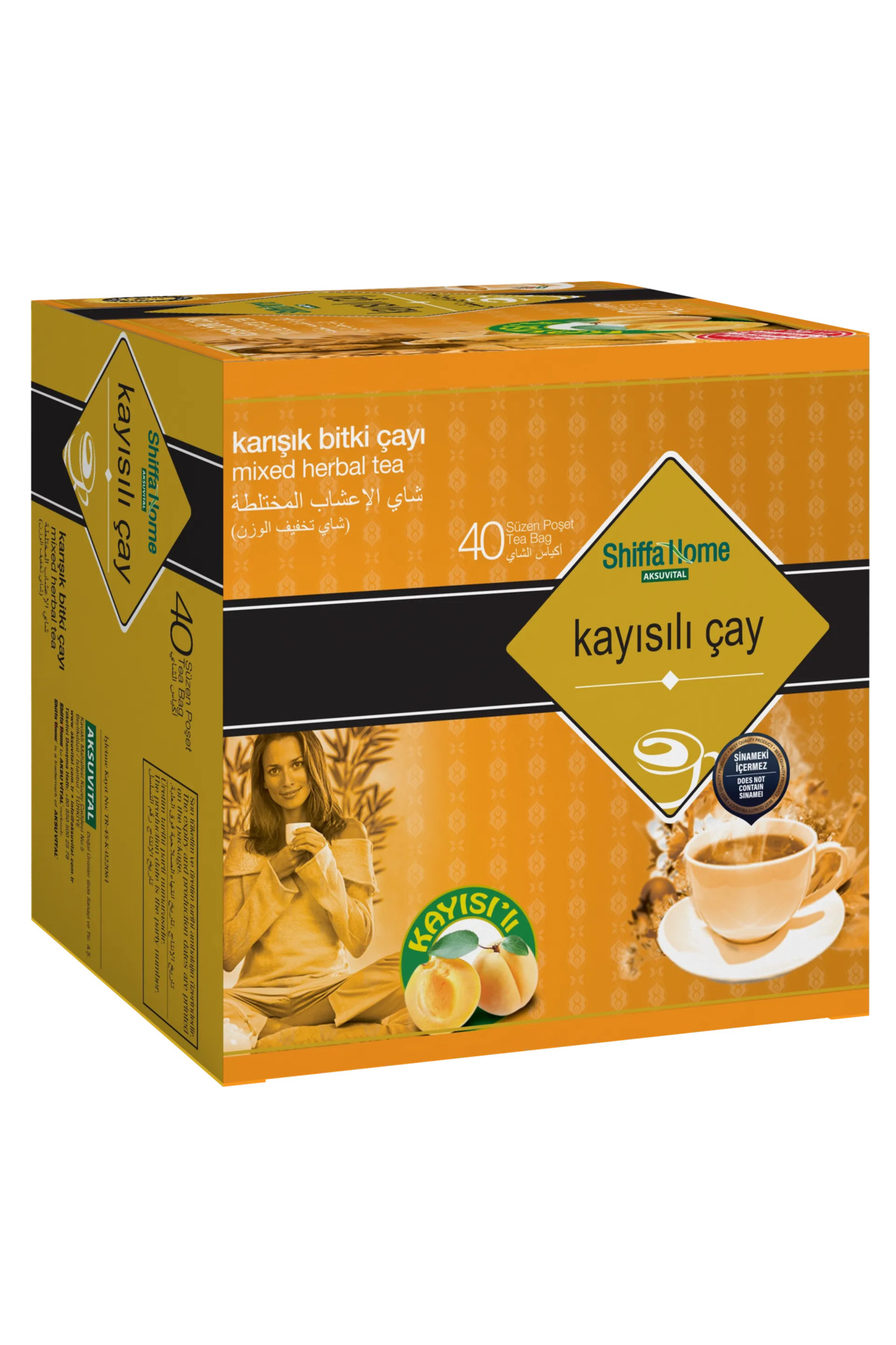 SLİM KAYISILI ÇAY 40 ADET SİNAMEKİSİZ