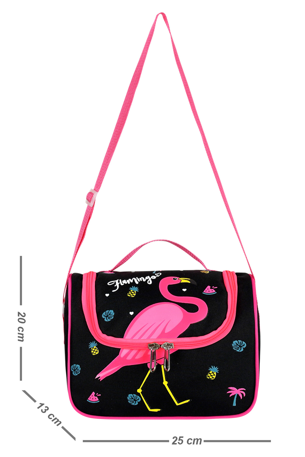 Lisanslı Siyah Flamingo Su Geçirmez Termal Isı Yalıtımlı Beslenme Çantası