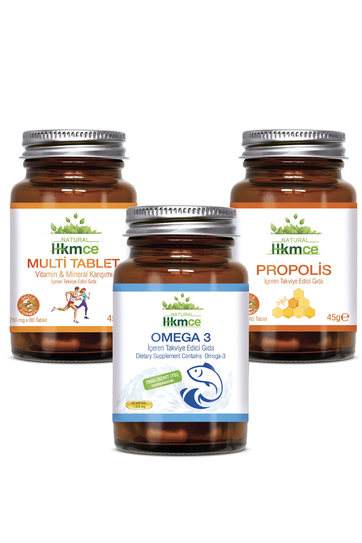 Omega 3, Propolis Ve Multivitamin Tablet, 3'lü Süper Set, Bağışıklığa Güçlü Formül