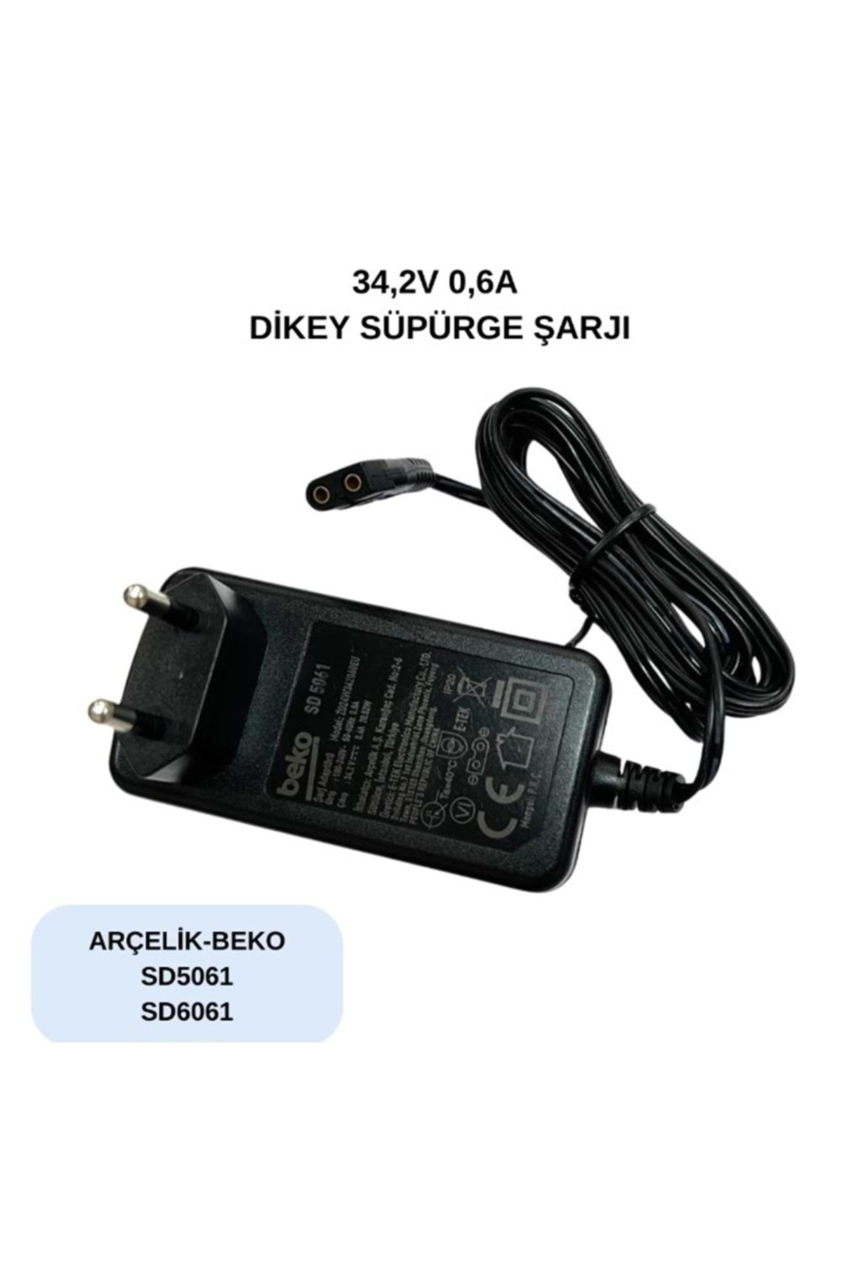 Swat ATZ439 34.2 Volt 0.6 Amper Arçelik Dikey Süpürge Şarj Adaptörü