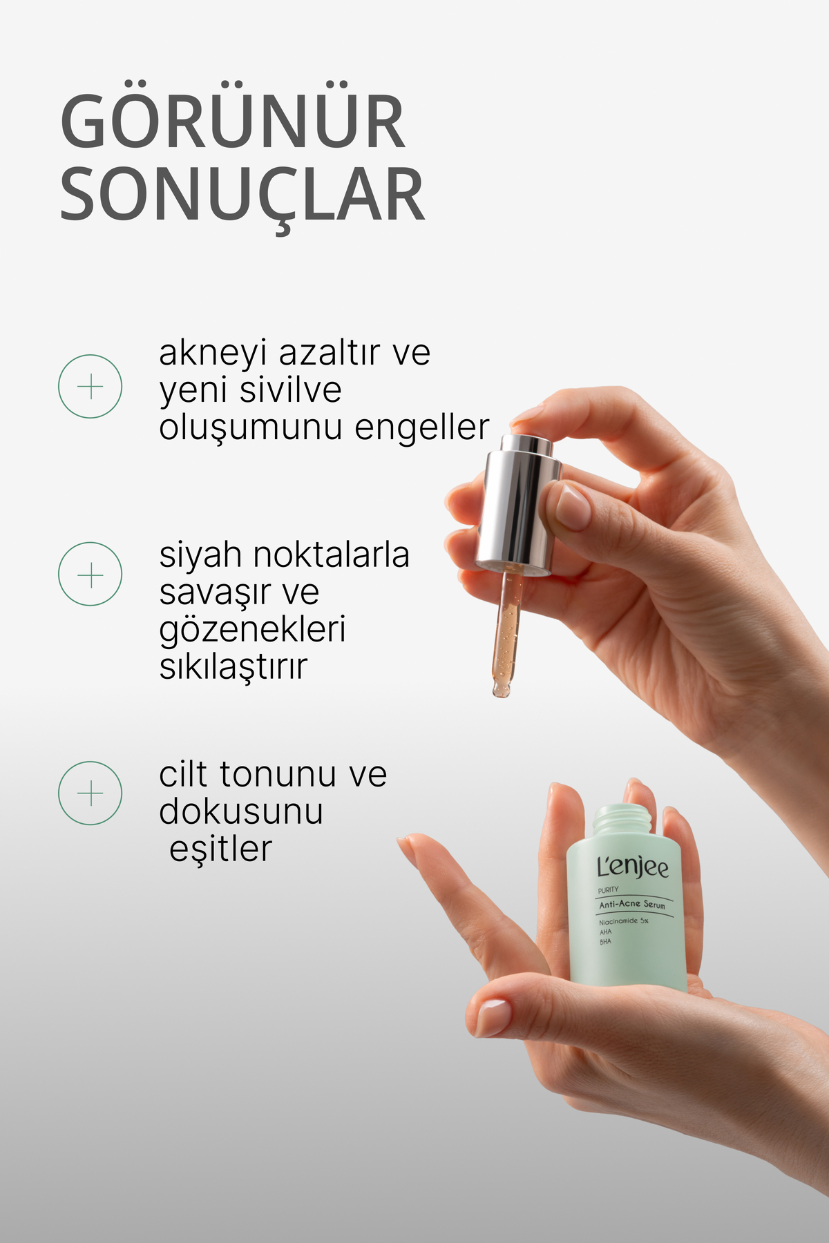 Akne Karşıtı Serum - Salisilik Asit (BHA), AHA & %5 Niasinamid İçerikli , Gözenek ve Leke Karşıtı Gece Serumu - 30 ml