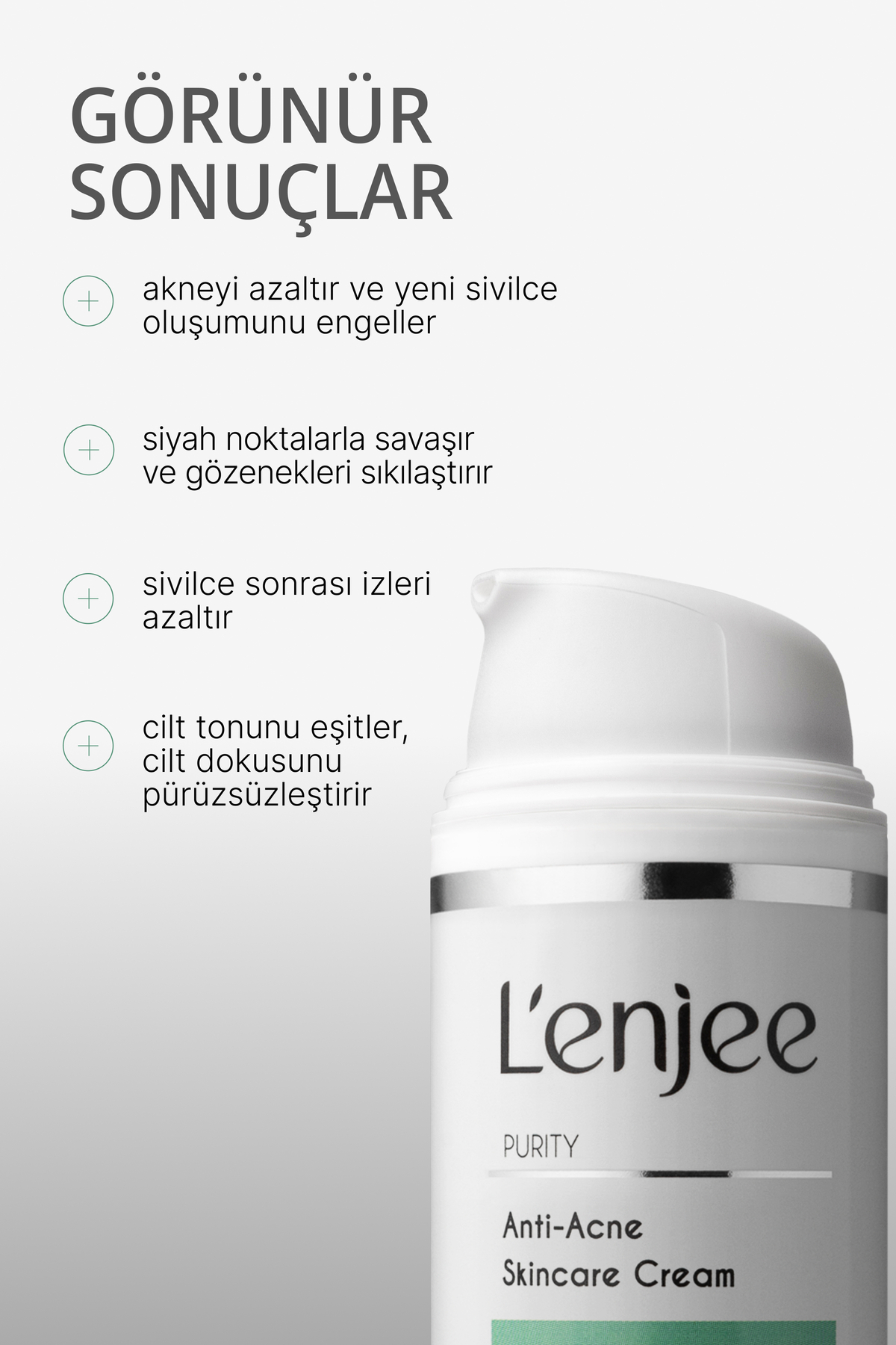 Sivilce ve Akne Karşıtı Cilt Bakım Kremi | Anti-Acne Skincare Cream (Niacinamide, AHA, BHA)
