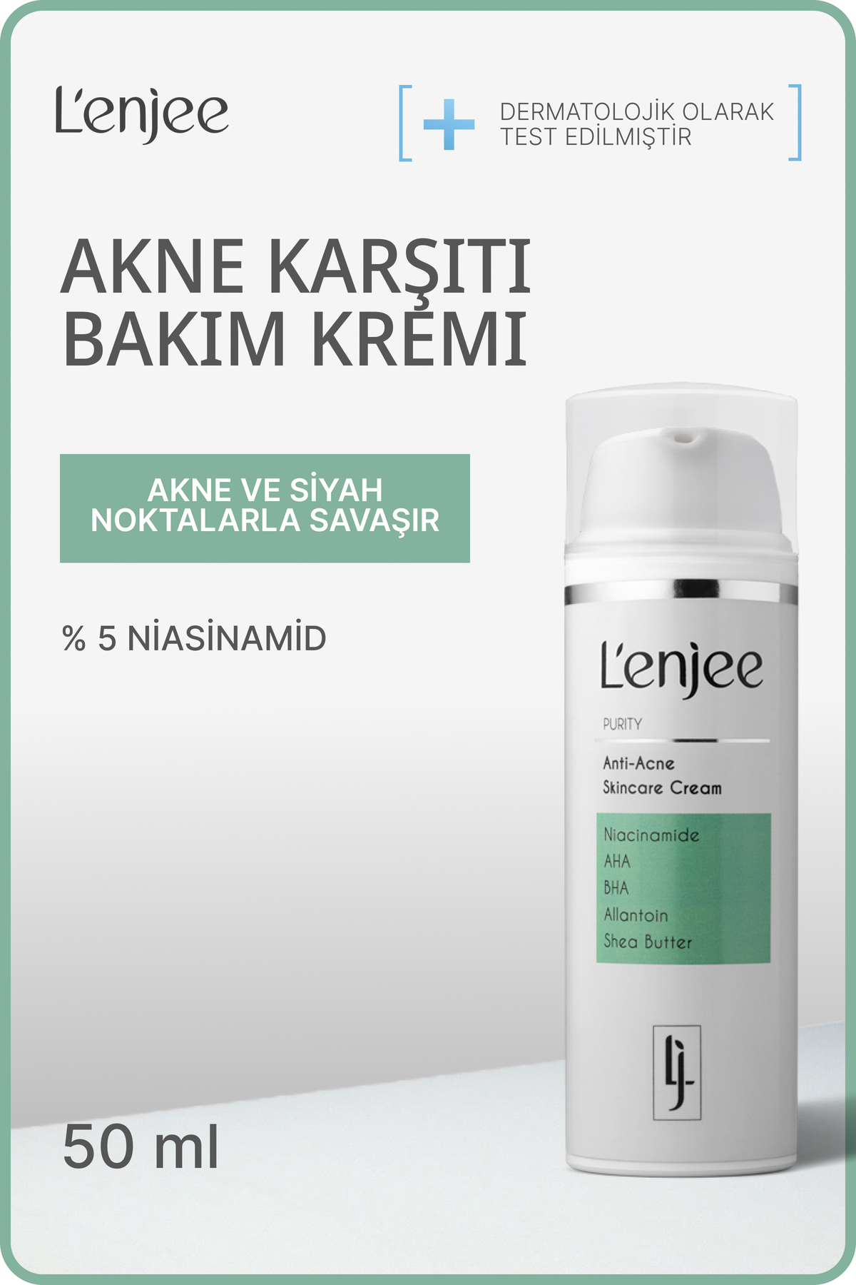 Sivilce ve Akne Karşıtı Cilt Bakım Kremi | Anti-Acne Skincare Cream (Niacinamide, AHA, BHA)