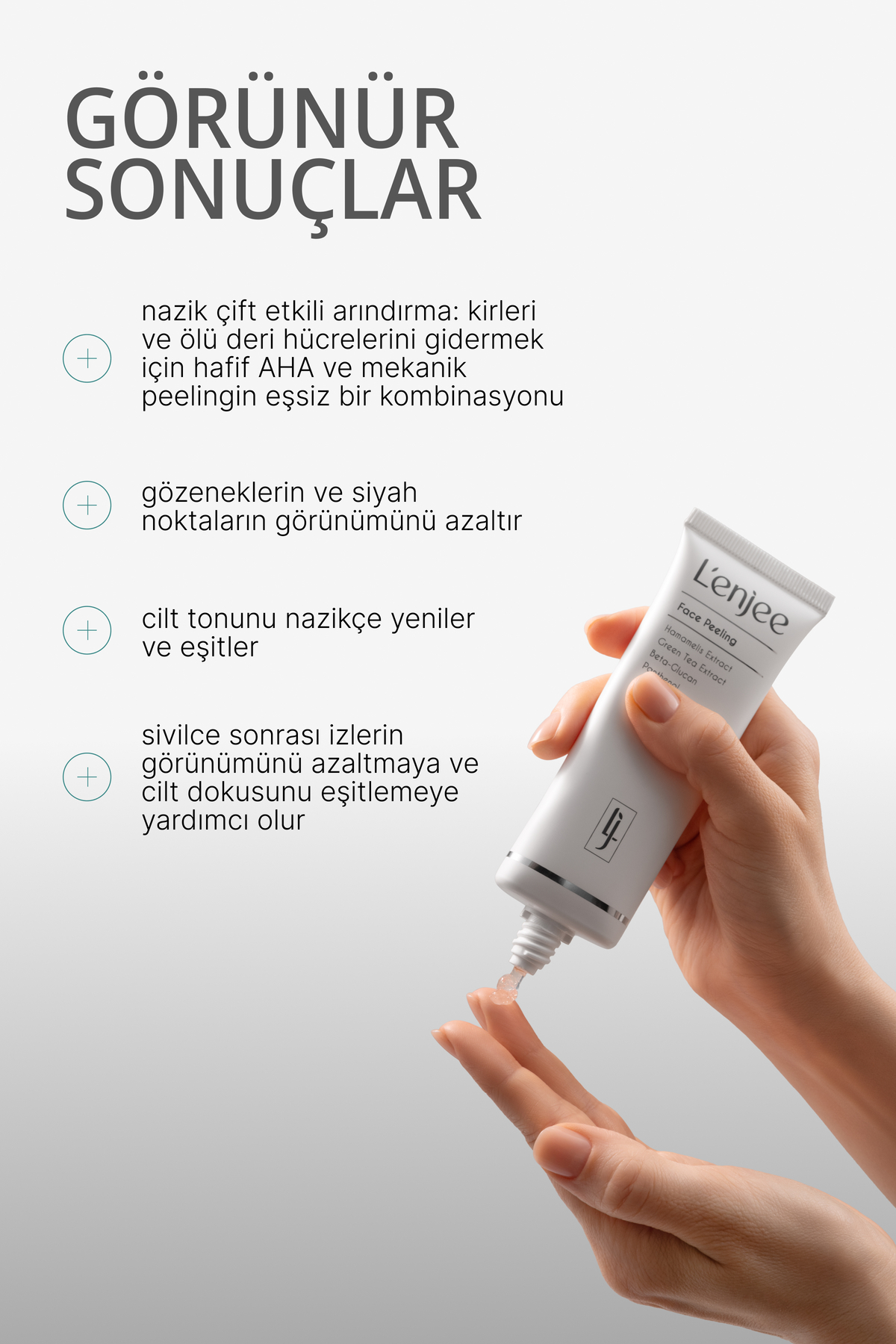 Arındırıcı ve Nemlendirici Yüz Peelingi- Face Peeling(Green Tea Extarct)