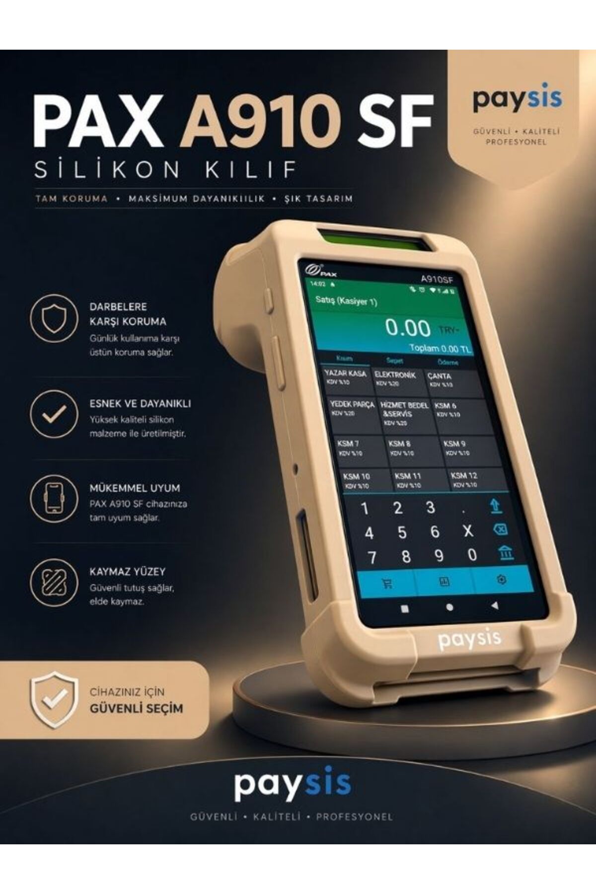 - PAX A910 SF SİLİKON KILIF