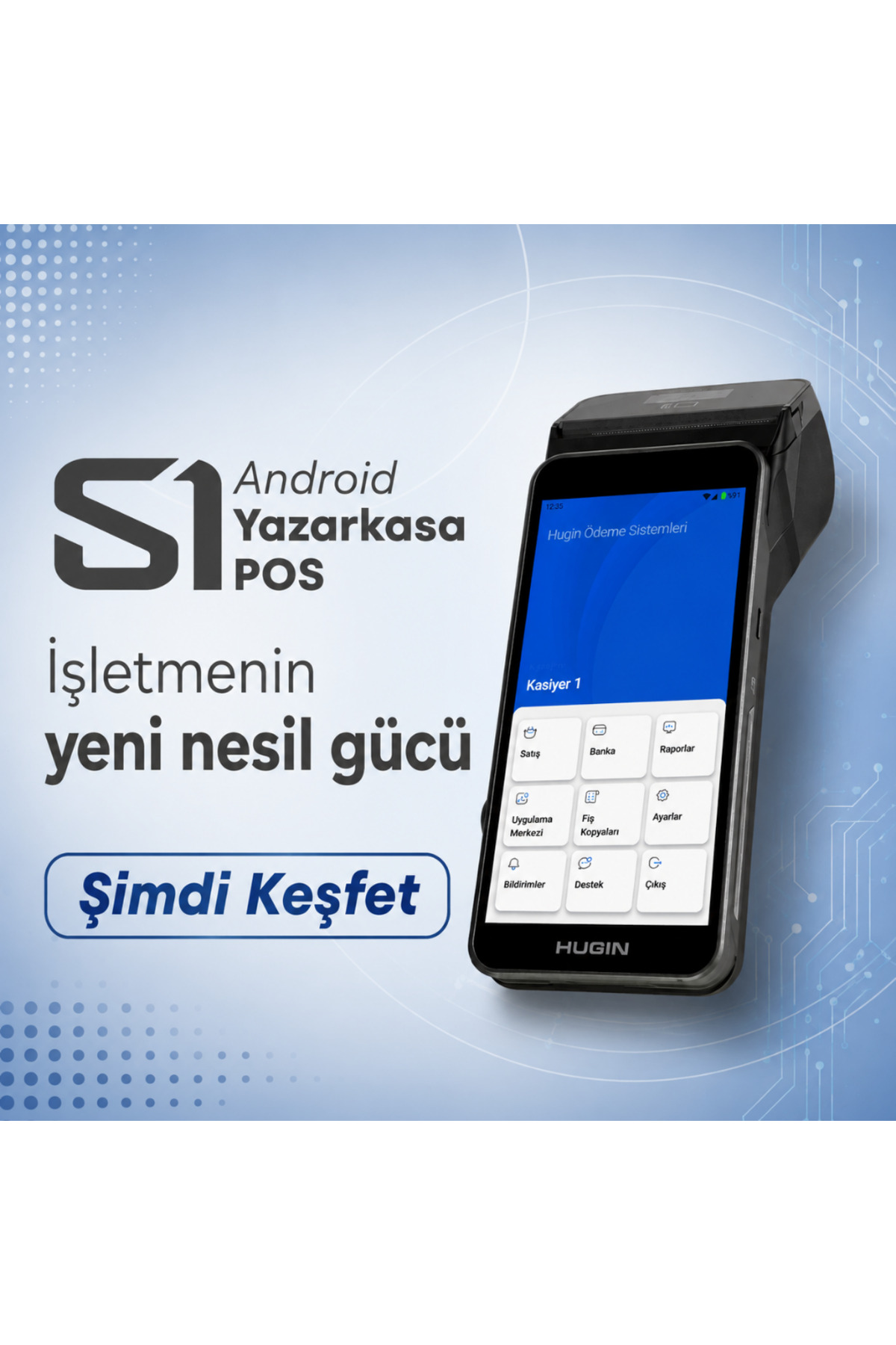 S1 Android Yazar Kasa Pos - Koruyucu Kılıf Hediye