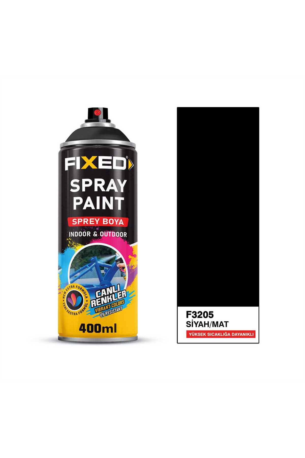 SPREY BOYA AKRİLİK - SİYAH/MAT YÜKSEK ISIYA DAYANIKLI 320GR 400ML(400°C)