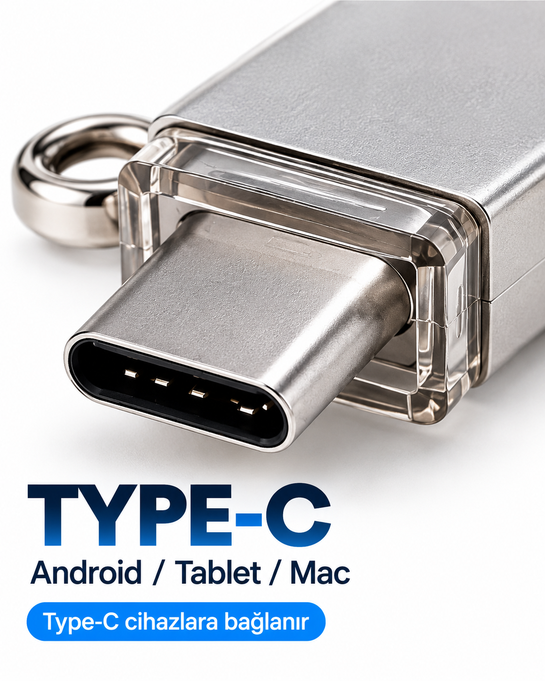 4in1 128GB USB Flash Bellek Lightning Type-C USB-A MicroUSB Girişli Çok Amaçlı Bellek