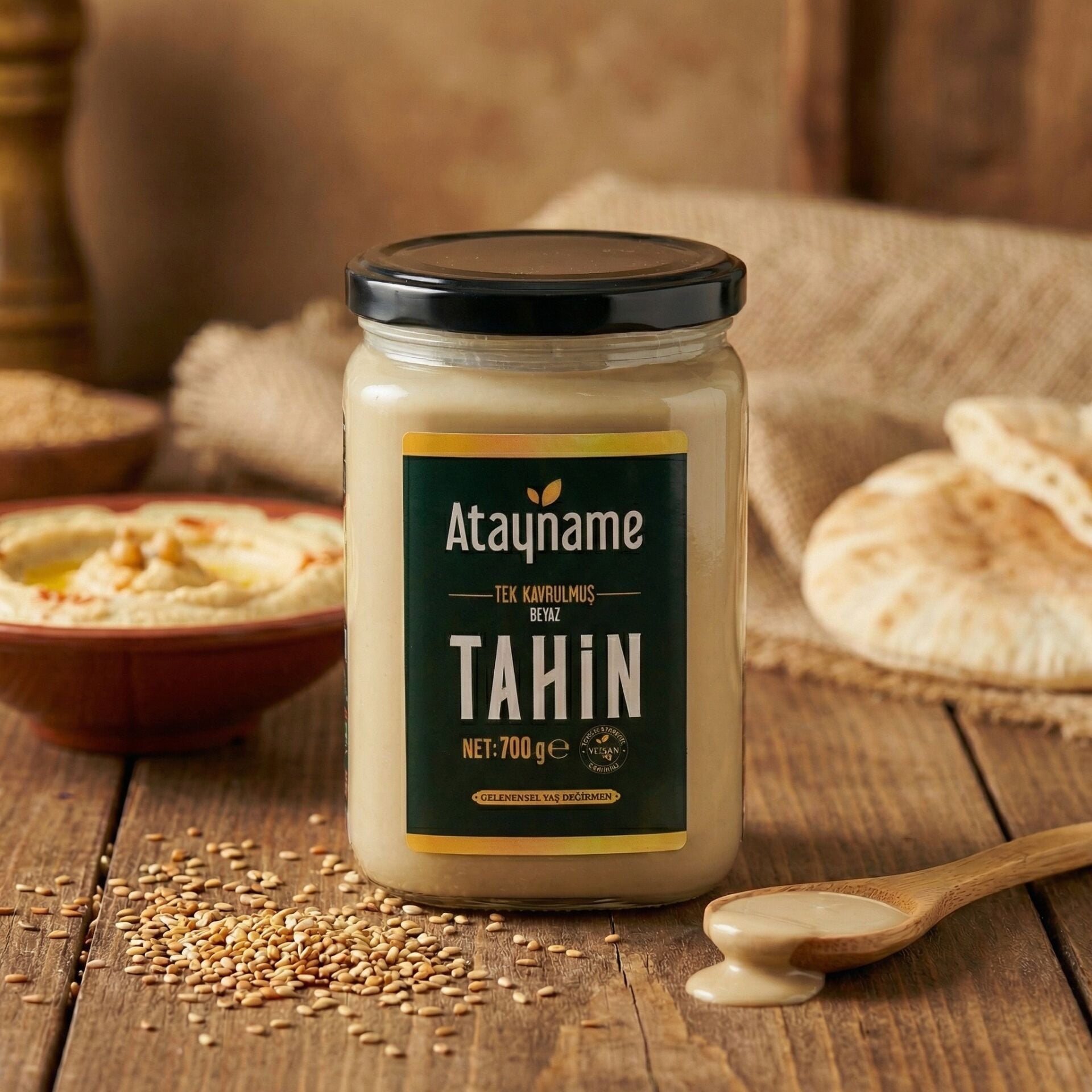 Atayname Beyaz Tek Kavrulmuş Tahin 700 G Cam