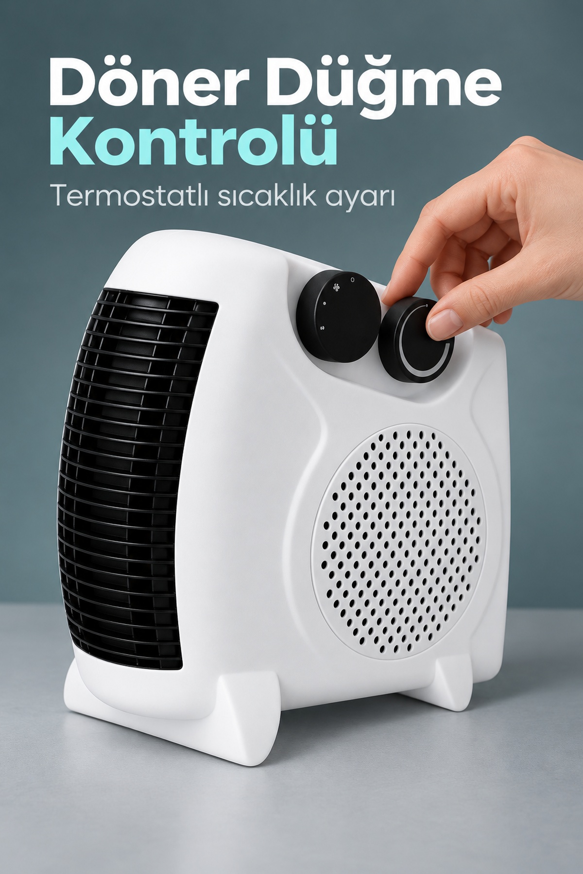 Elektrikli Fanlı Isıtıcı Bakır Sargılı Motorlu Beyaz