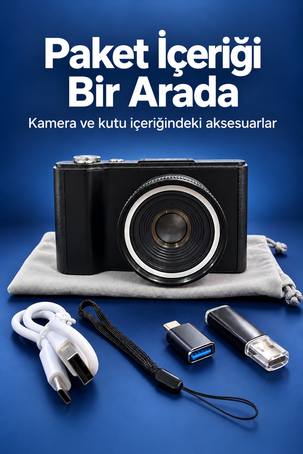 Katlanabilir Ekranlı 4K Vlog Kamerası Otomatik Odaklamalı Dijital Fotoğraf Makinesi