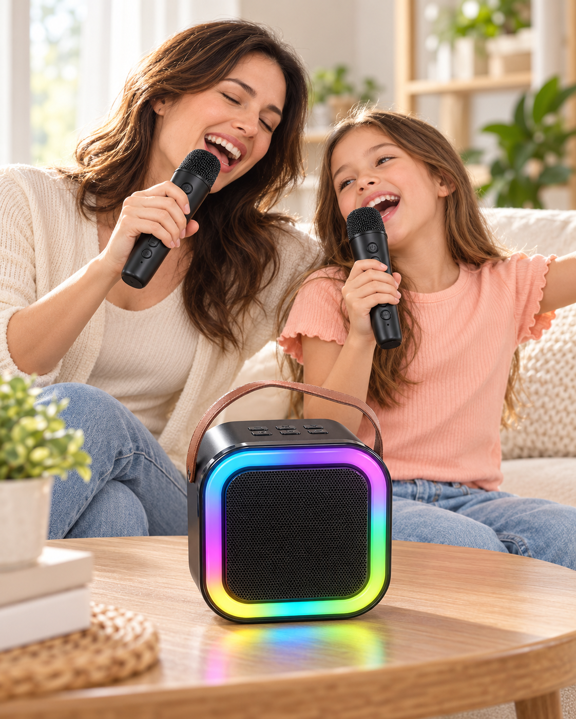 LED Işıklı Bluetooth Karaoke Hoparlör Seti