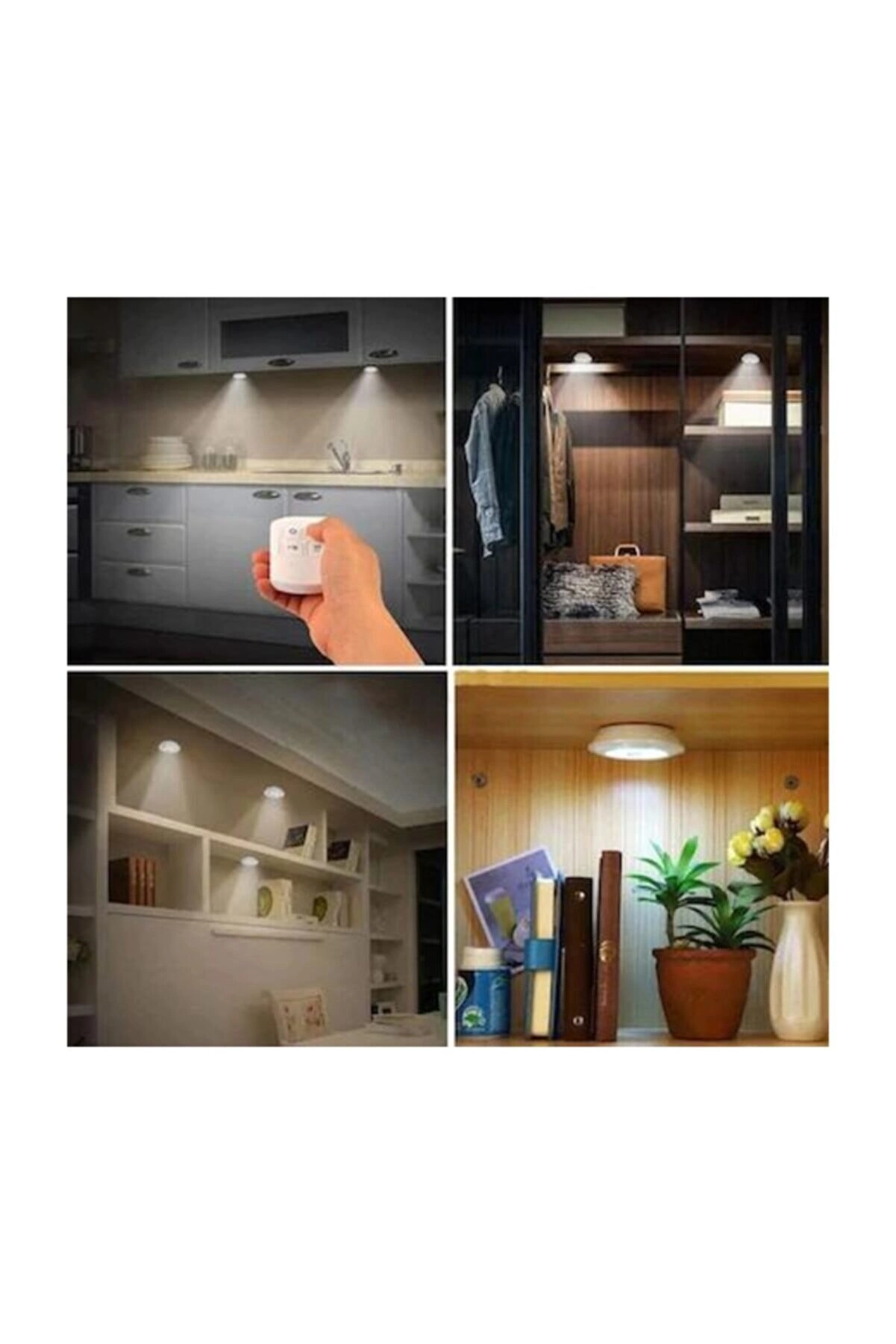 Uzaktan Kumandalı 3 Lü Spot Led Lamba Kablosuz Pilli Işıldak