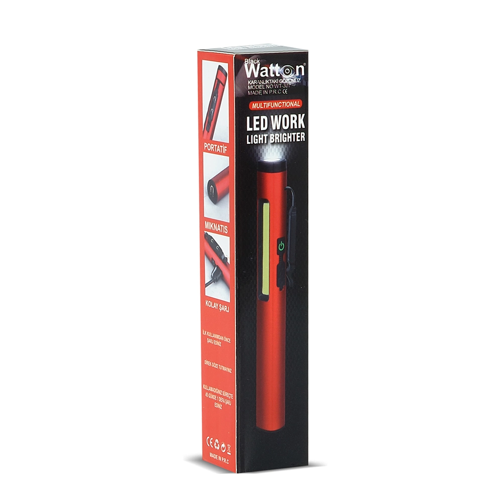 Şarjlı Mıknatıslı Çalışma Lambası Cep Feneri Wt-307-s