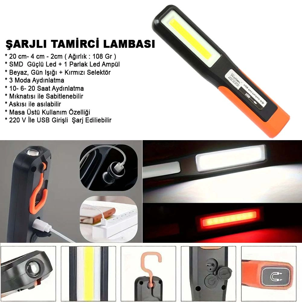 Şarjlı Tamirci Lambası Wt-297