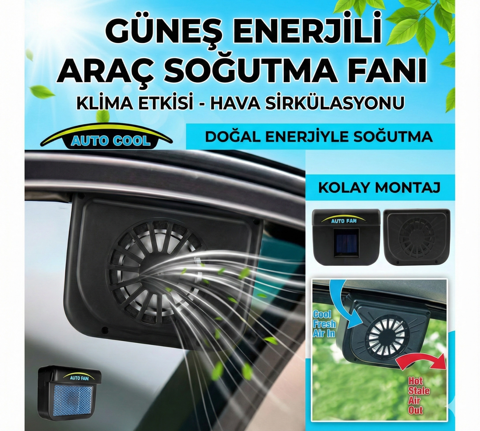 Auto Cool Güneş Enerjisiyle Çalışan Araç İçi Soğutucu