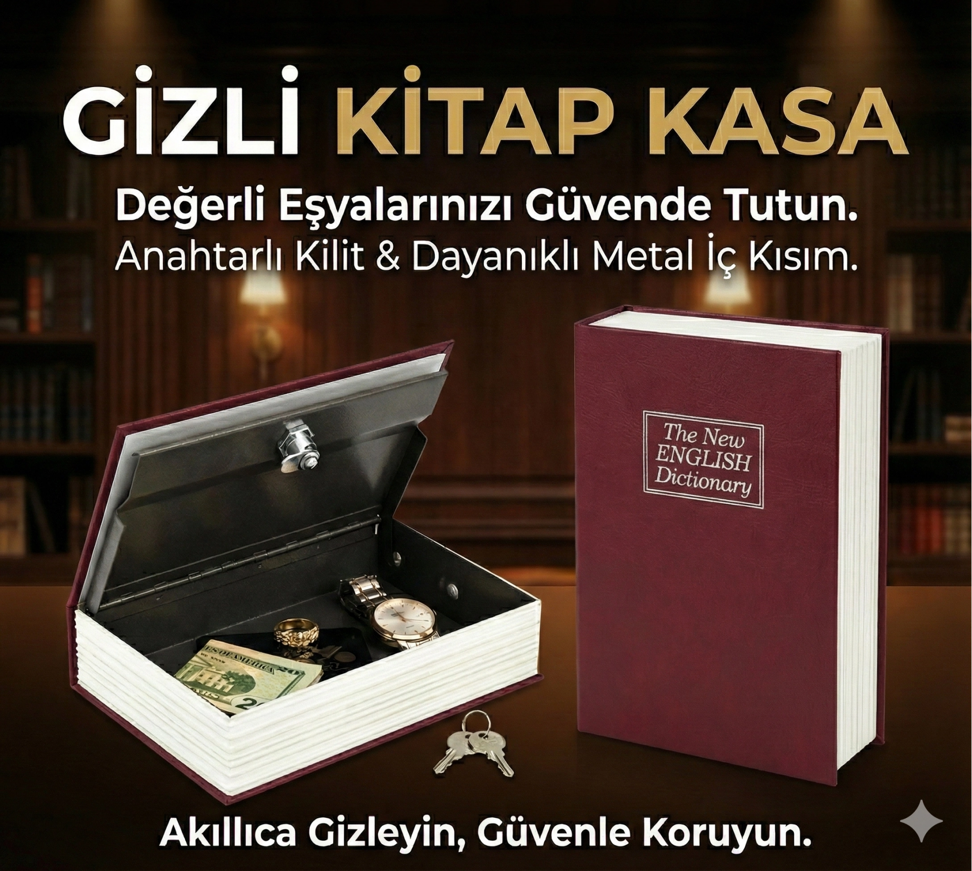 Kitap Görünümlü Gizli Kasa