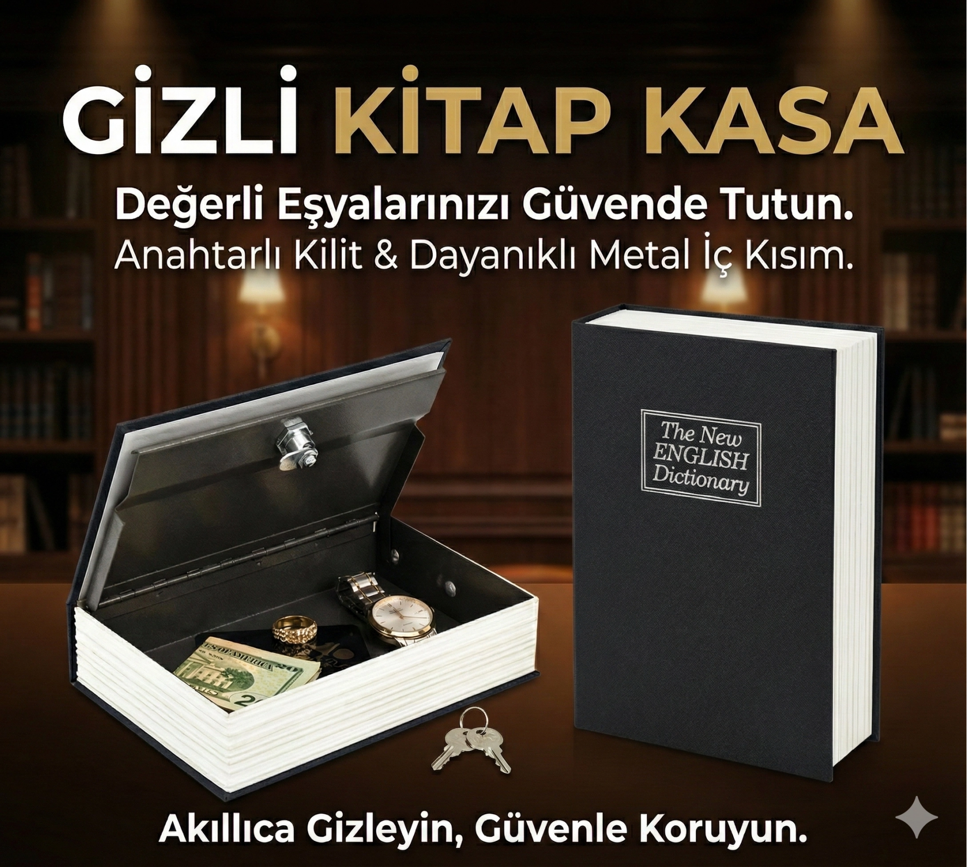 Kitap Görünümlü Gizli Kasa