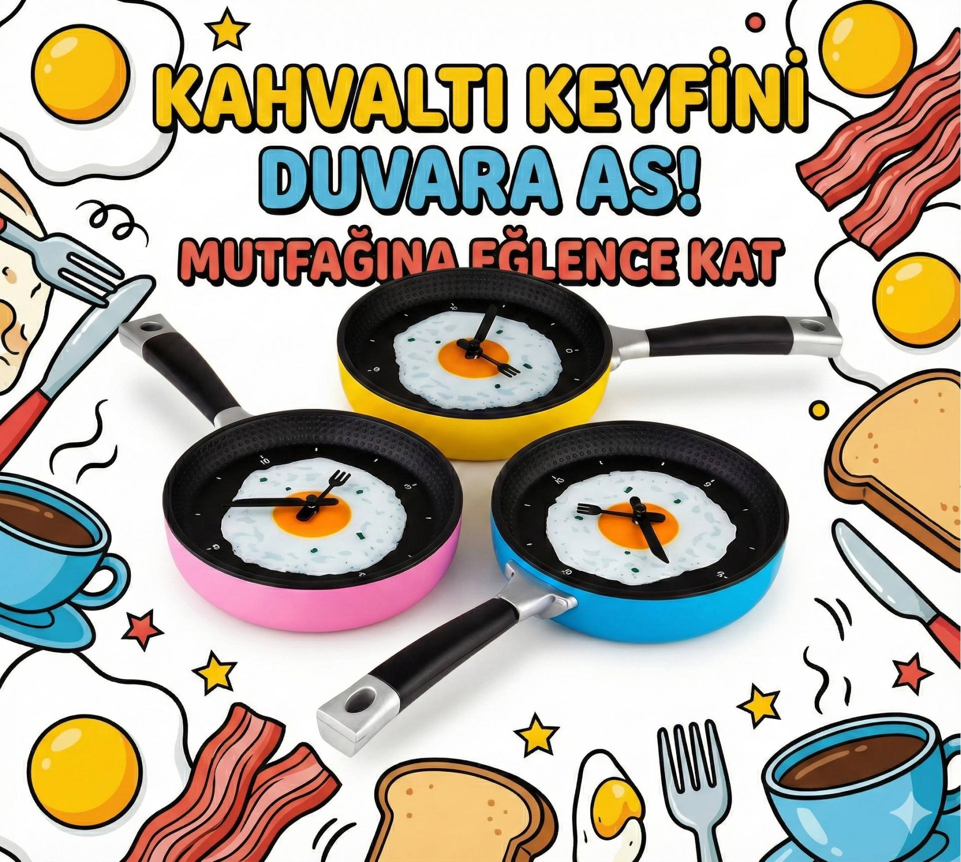 Tava Konseptli Duvar Saati