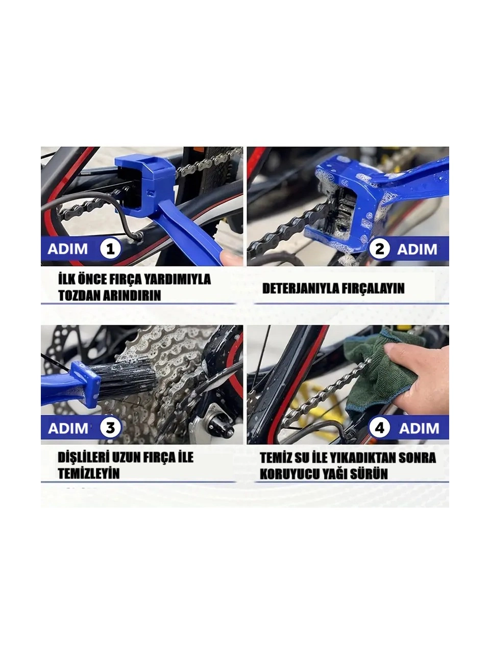 Motorsiklet &amp; Bisiklet Zinciri Temizleme Fırçası Çift Taraflı
