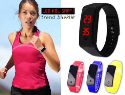 Siyah Ekranlı Led Kol Saati (siyah)