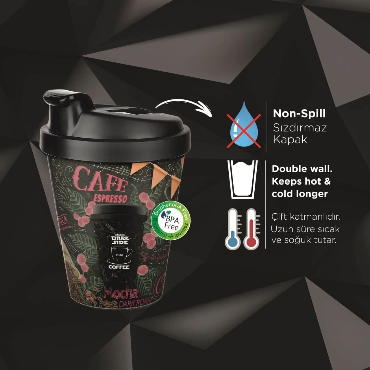 Kahve Bardağı - Termoslu 400ml - 13,5 Oz