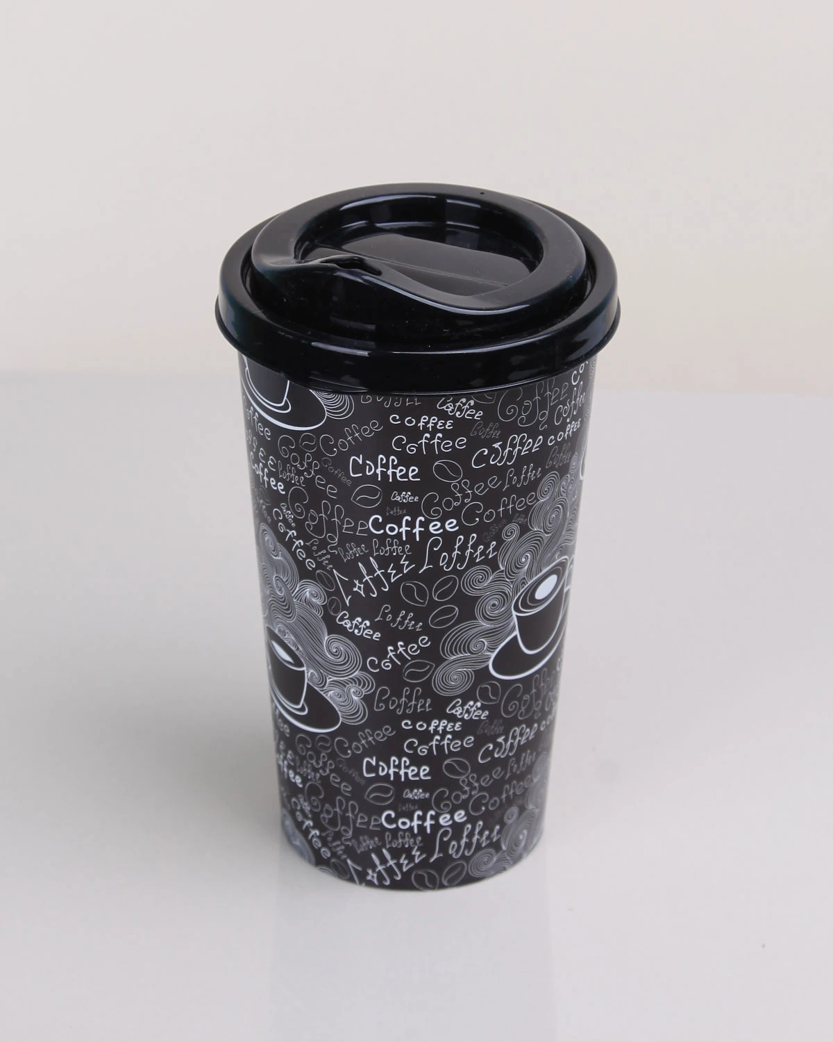 4 Adet Kahve Bardağı - Kapaklı Desenli 400ml