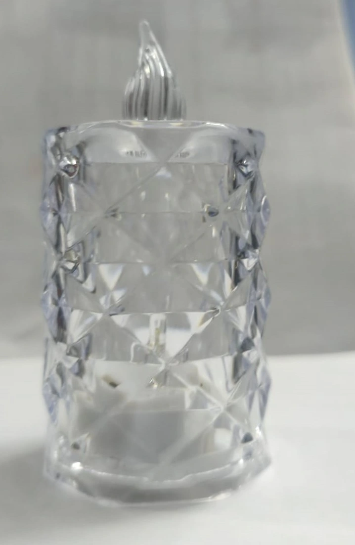 Led Mum Şeffaf Kristal Led Mum Pilli Alevsiz Çay Mumu Düğün Doğum Günü Ortam Işığı Mini