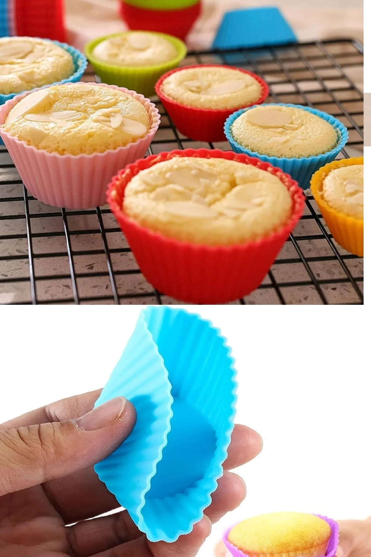 Silikon Muffin Kalıbı - Sürekli Kullanım Muffin Kek Kalıbı 6 Adet