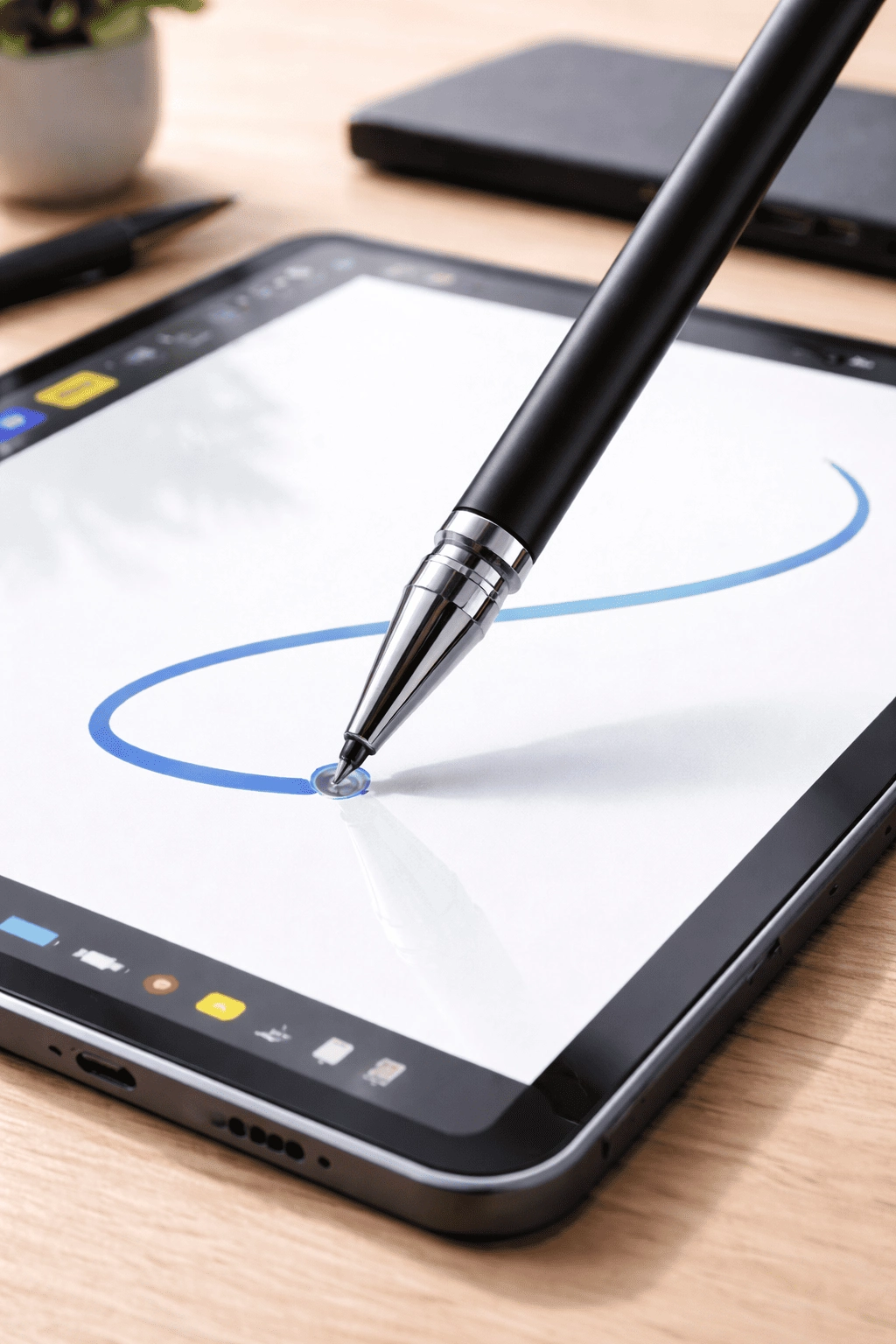 Oppo A73 Uyumlu Dokunmatik Stylus Kalem Disk Uçlu Hassas Tablet Telefon Çizim Kalemi