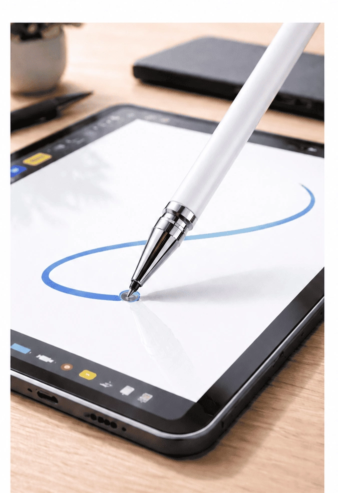 Redmi 13 Uyumlu Dokunmatik Stylus Kalem Disk Uçlu Hassas Beyaz Tablet Telefon Çizim Kalemi