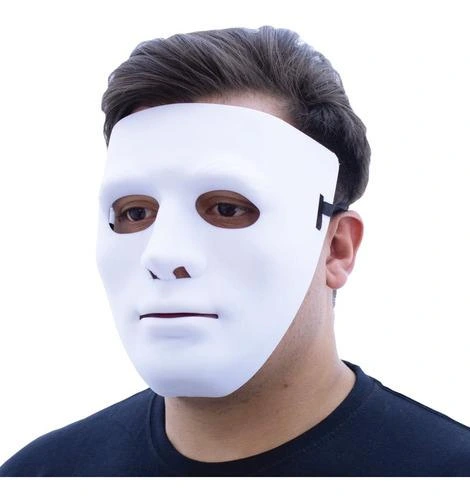 Beyaz Renk Hip Hop Anonim Jabbawockeez Dans Maskesi 18x19 Cm