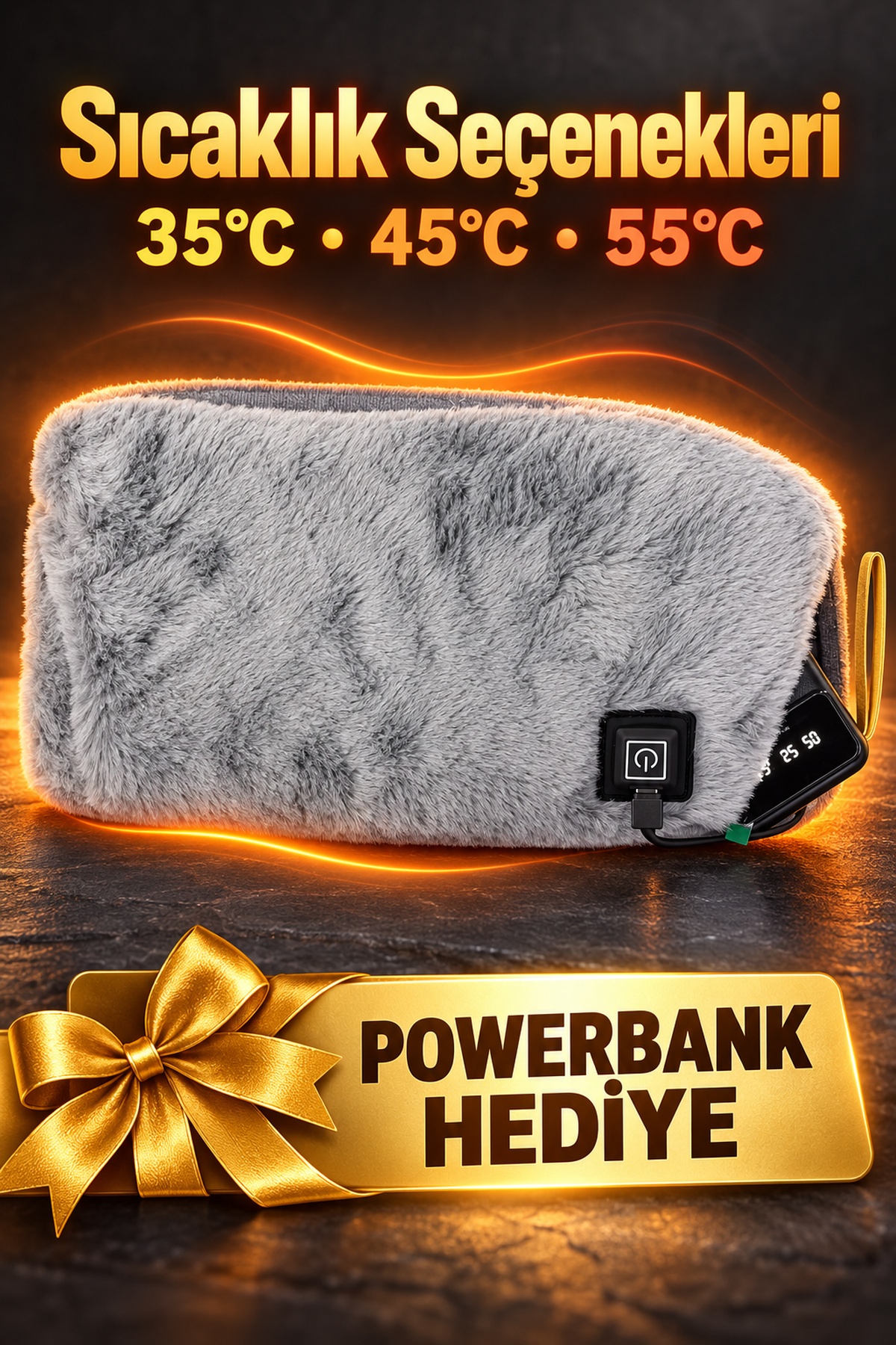 Yumuşak Pelüş Dokulu Elektrikli Bel Isıtıcı Kuşak