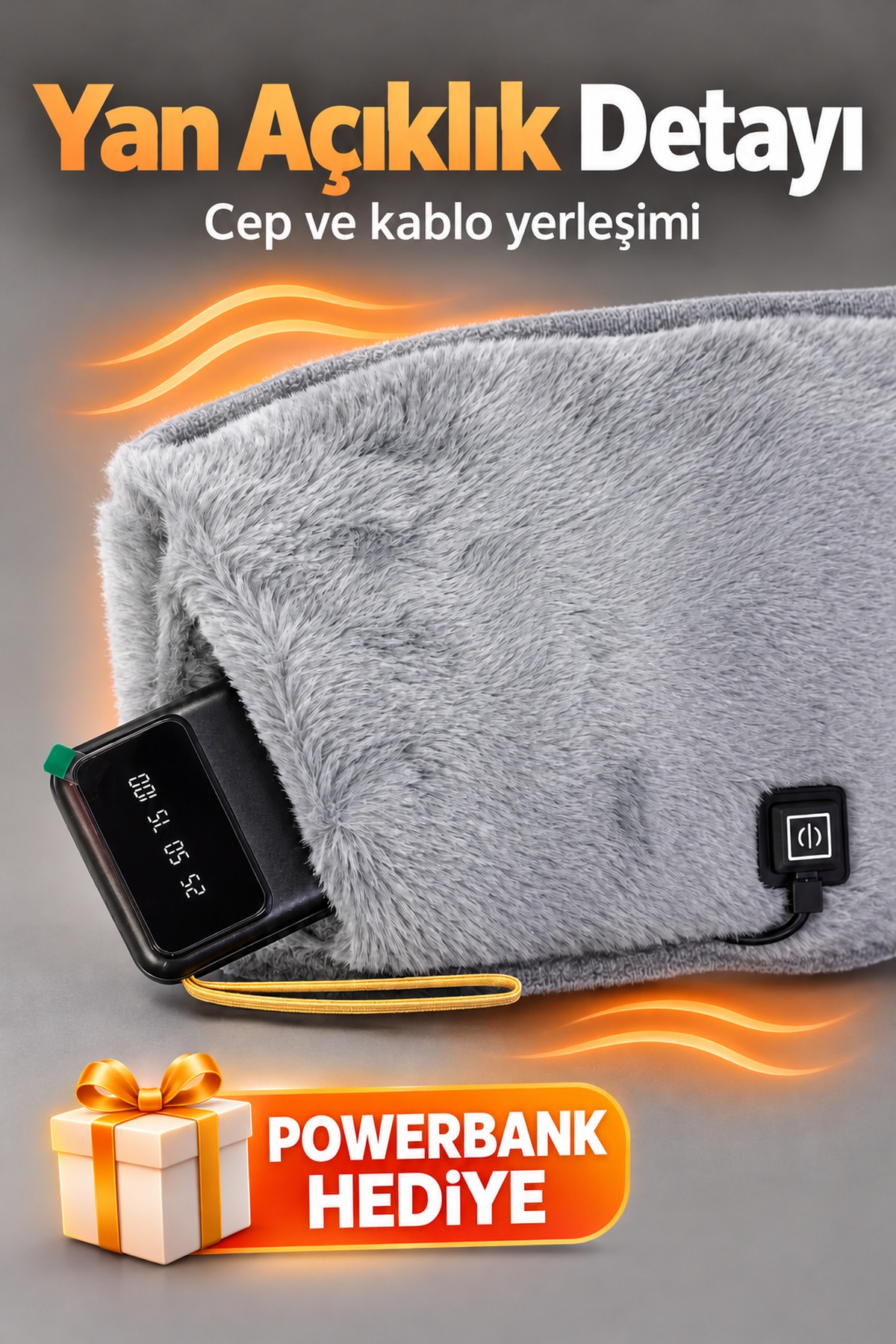 Ayarlanabilir Sıcaklıklı Bel Kuşağı Powerbank Hediyeli