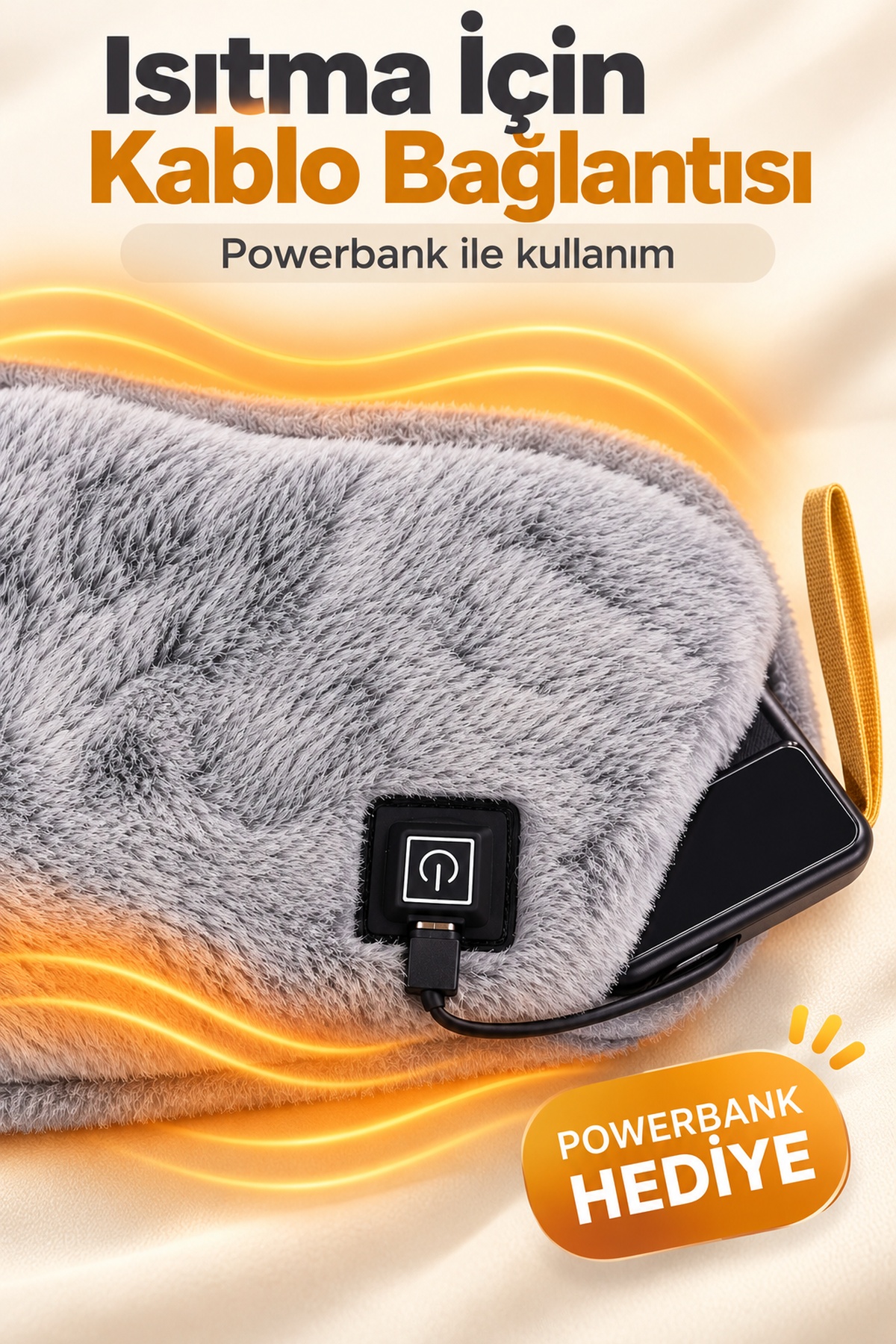 Yumuşak Pelüş Dokulu Elektrikli Bel Isıtıcı Kuşak