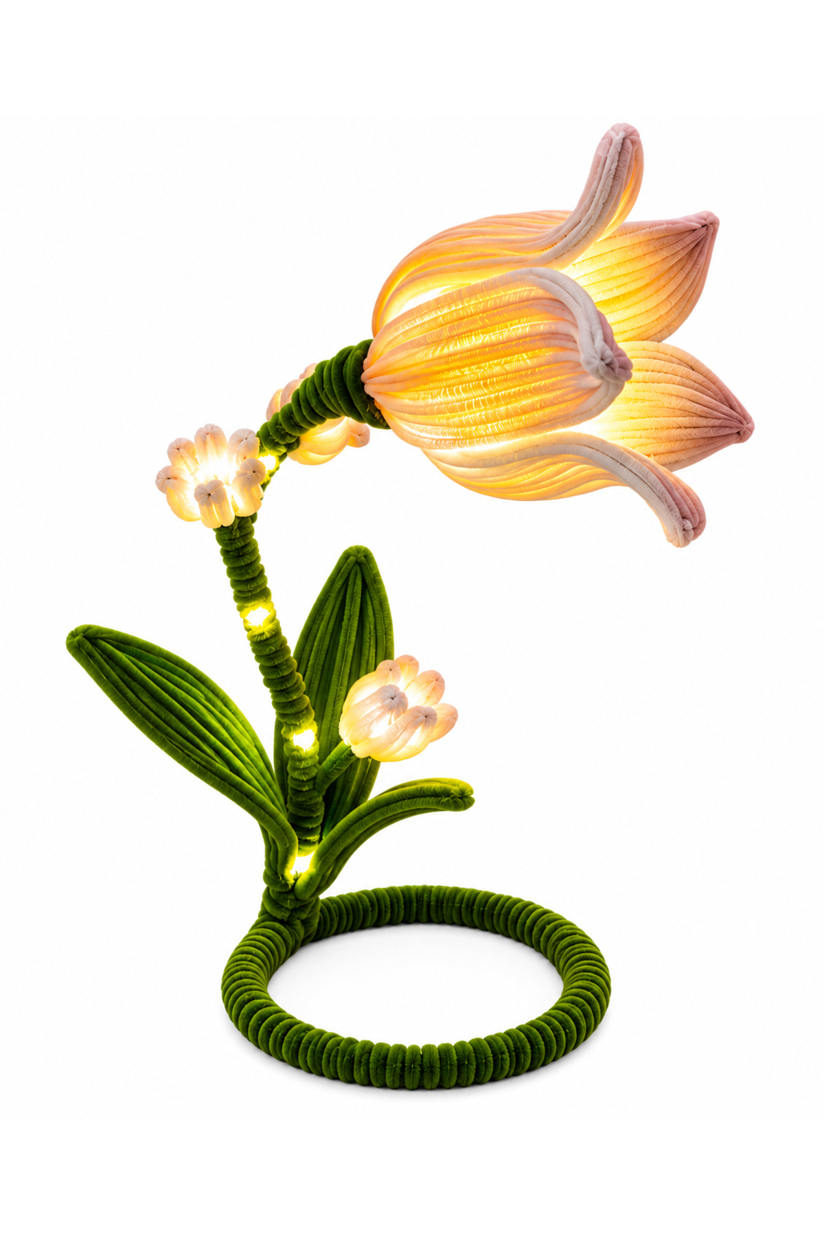 Çiçekli El Yapımı LED Dekoratif Gece Lambası-Masa Lambası