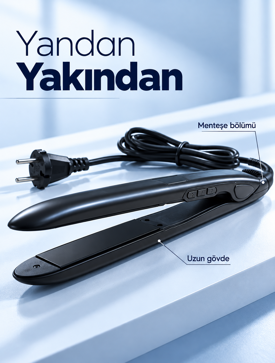 Seramik Plakalı 110–240 V LCD Ekranlı Saç Şekillendirici