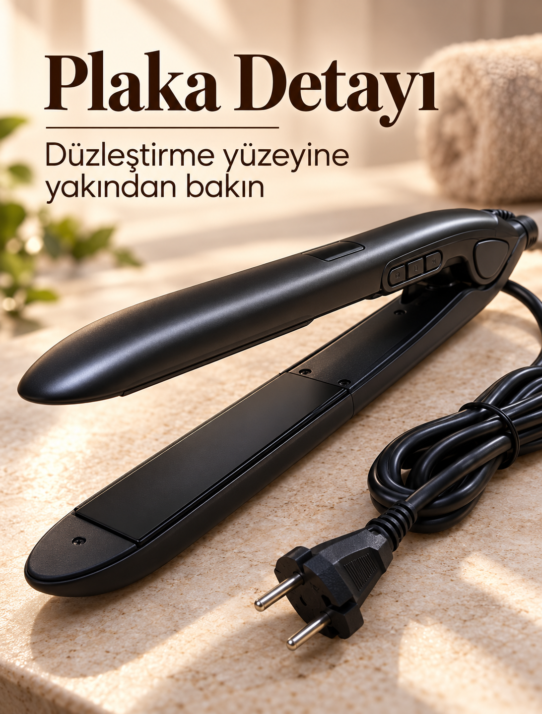 Seramik Plakalı 110–240 V LCD Ekranlı Saç Şekillendirici